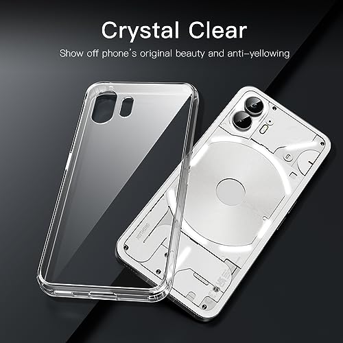 Image of JETech Cover Case for Nothing Phone 2, Non-Yellowing Shockproof Phone Bumper Cover, Anti-Scratch Clear Back (Clear)