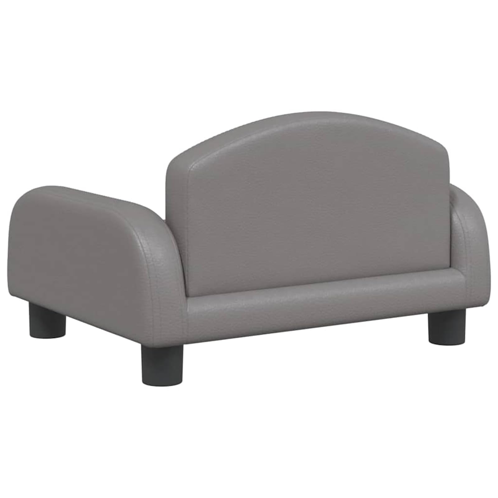 Hundebett Grau 50x40x30 cm Kunstleder Kiefernholz | Wasserdichter Kunstlederbezug, stabiler Kiefernholzrahmen, leicht abwischbar, 50 kg Traglast