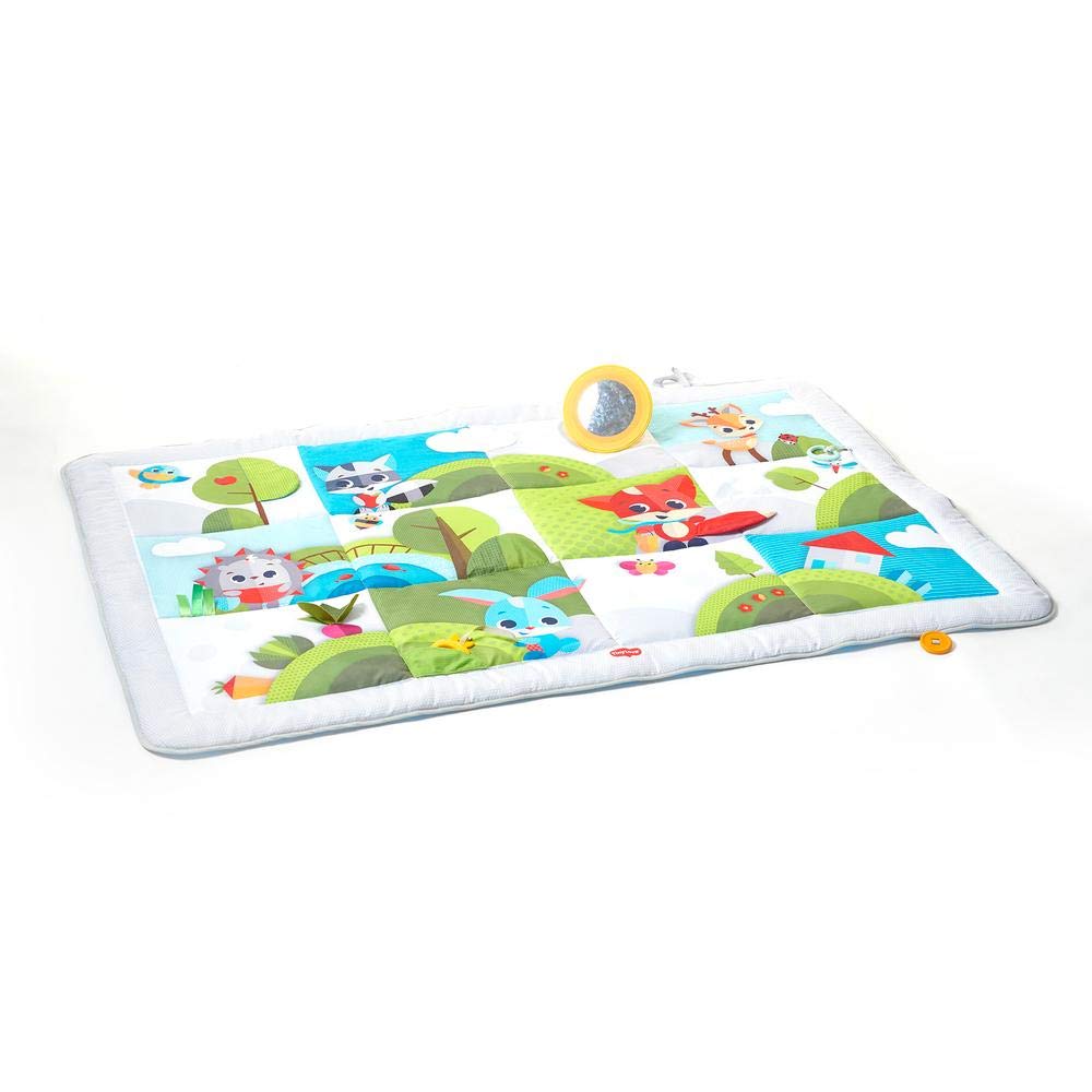 Tiny Love Super Mat, Tappeto Gioco Neonato, Tappeto Sensoriale Bambini XL (150x100 cm), 0+, 9 Attività, Tappeto Morbido Bambini, Specchietto, Gioco del Cucù, Massaggiagengive, Meadow Days