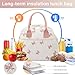 Carry bloom Lunch Box for Women, Insulated Lunch Bag Cute Corduroy Lunchbag Reusable Lunchbox for Work (bow pink)