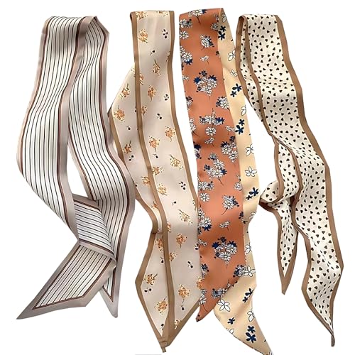 Cmonie 16Pcs Fashion Scarves for Women,Satin Head Scarf Silky Boho Scarves Scarf for Handbags Accessories4