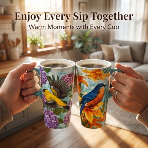 Set de 2 mugs cerámicos de viaje con tapa 17oz miniatura 2
