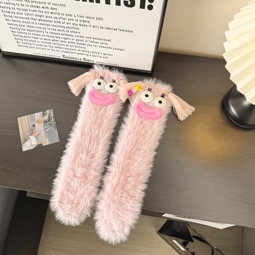 Image of TFTSR Crazy Funny Fuzzy Silly Socks for Kids Women,Girls Fluffy Slipper Novelty Fun Socks,Boy Men Cute Cozy Soft Animal Socks