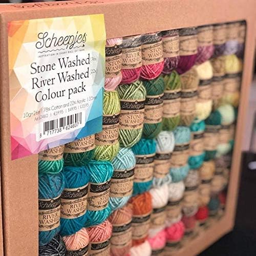 Scheepjes - Scheepjes Stonewashed Riverwashed Yarn Color Pack - 58 x 10 Grams (1 Pack)