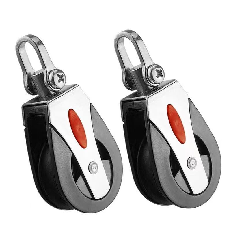 TANFEI 2pcs Boat 41mm Fixed Eye Pulley Block with Nylon Wheel Heavy Duty, general