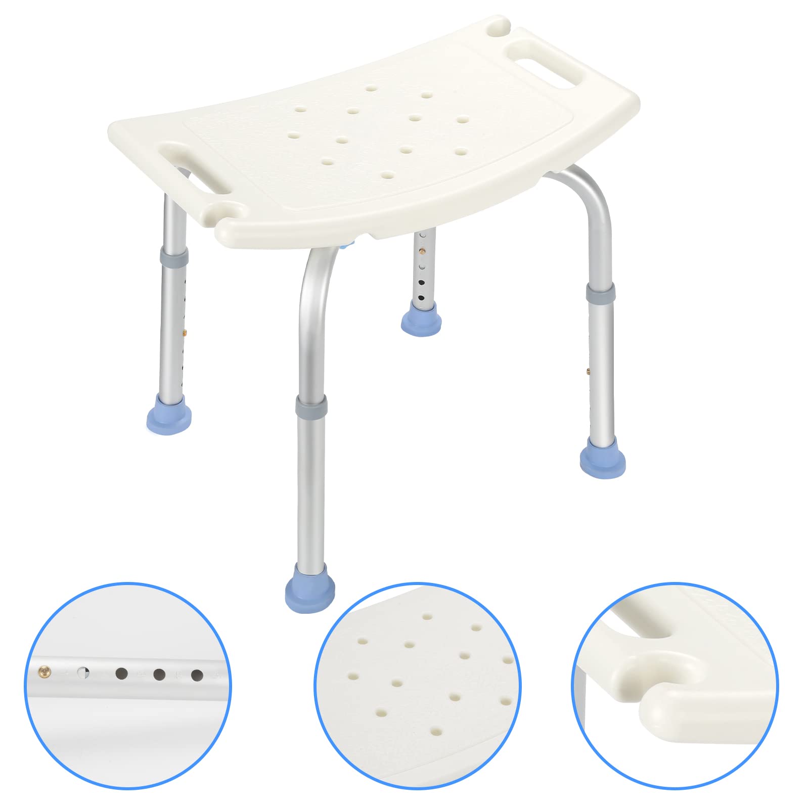 Randaco Taburete de Ducha,Altura Regulable de 35-55 cm, Asiento de bañera para Personas Mayores,soporta hasta 136kg Antideslizante,para Personas Mayores,Embarazadas