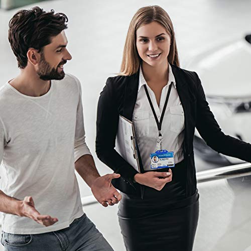 Vicloon ID-kaarthoezen, 2 stuks ID-kaarthouders met intrekbare sleutel jojo en sleutelkoord, van hard plastic, ID… - Image 7