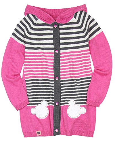 Deux par Deux Girls' Hooded Cardigan Cuddles and Hugs, Sizes 18M-6