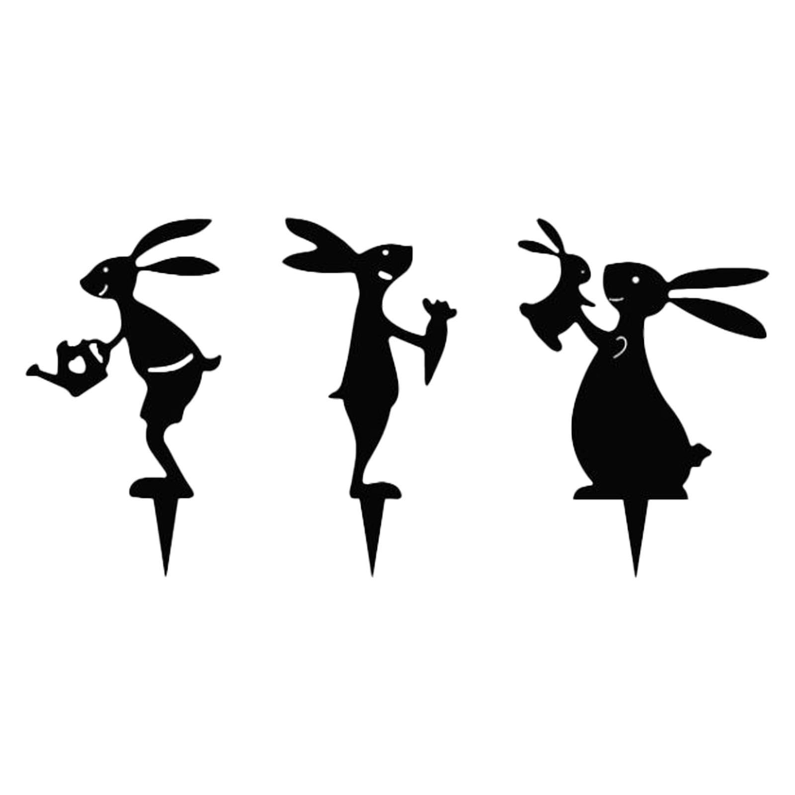 THE STYLE SUTRA 3X Metal Black Bunny Garden Stakes Creative Decorative Art Ornament for Yard-image-16