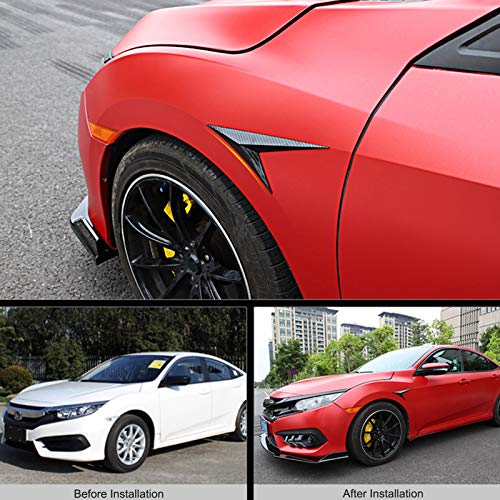 Btuty Lábio da asa lateral do spoiler para carro 2 peças em formato de folha de fibra de carbono pre