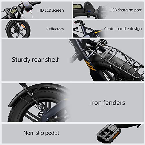 A Dece Oasis equipped with rear racks and fenders, ADO A20FXE electric bike for adults men 20 * 4.0 Fat tyres E bike… - Image 7