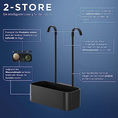 Tiger 2-Store Hanging shower caddy 25 cm for shower tap Black - Image 4