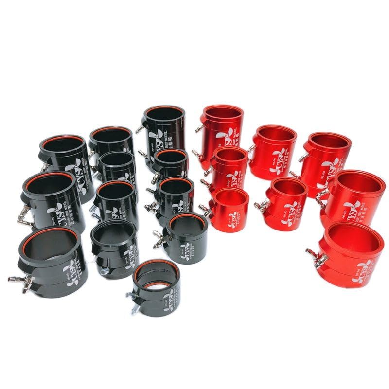 1 Uds B28-30mm 28-40mm 36-30mm 36-50mm Chaqueta refrigerada por Agua 6063 Funda de refrigeración por Agua for Motor de Barco Modelo eléctrico sin escobillas RC (Color : 36-35 Red)