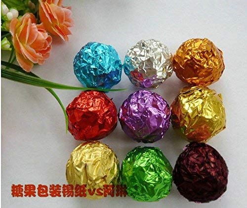 Royals 200pc Assorted Colour Foil Wrappers for Chocolate, 8 x 9 cm, (Plain/Printed) Chocolate Paper Chocolate Wrapping foil - Image 2 thumbnail