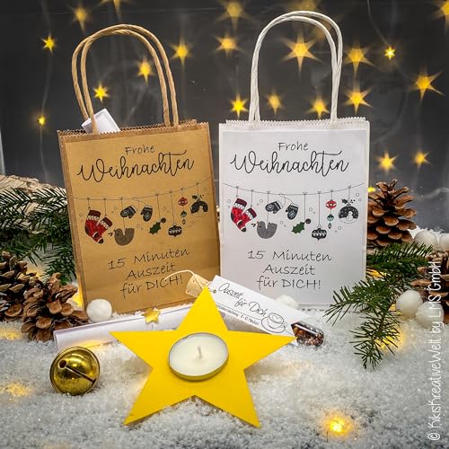 LMS GmbH 15 Minuten Weihnachten Auszeit für Dich - Geschenk in der Tüte, Geschenk, Aufmerksamkeit, Antistress (1, weiß)
