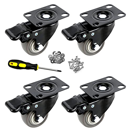 LENVA Ruote girevoli da 50 mm, 4 ruote con 2 freni...