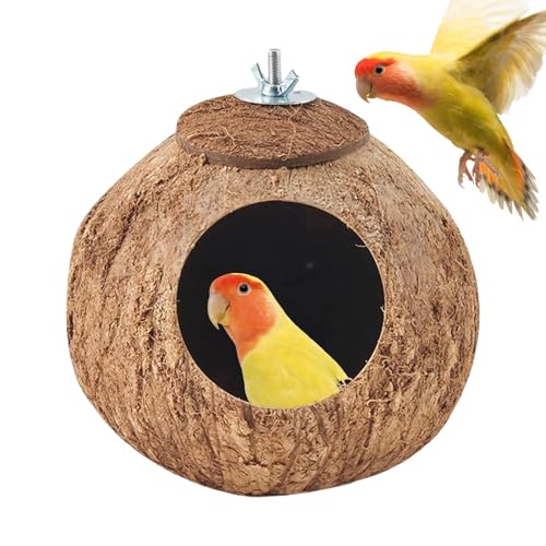 ココバードネスト、ケージネスティングハウス、オウムの繁殖小屋 デザインのラブバードネストハウス、屋内または屋外用のハンギングループを組み込んだ1枚