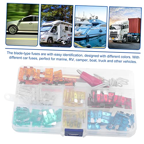 Kit de Fusibles para Automóvil 5/10/15/20/25/30 A (90 unidades), Extractor de Fusibles y Probador de Voltaje Negro, para Uso Automotriz miniatura 5