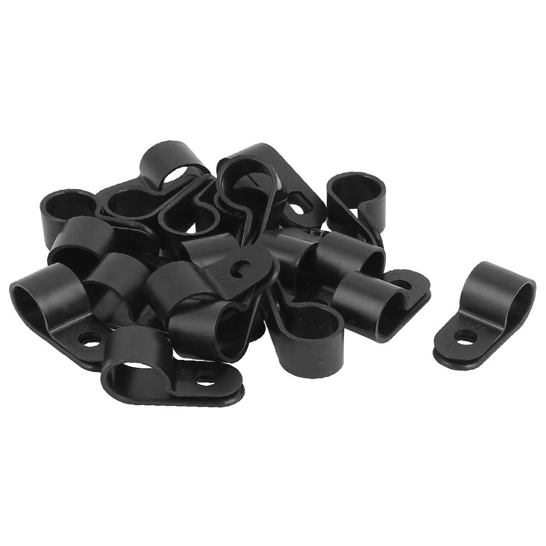 New Lon0167 20Pcs Black Plastic R Type Cable Clip Clamp for 12mm Dia Wire Hose(20Pcs schwarzer Kunststoff R Typ Kabelclip-Klemme für 12mm Durchmesser Drahtschlauch