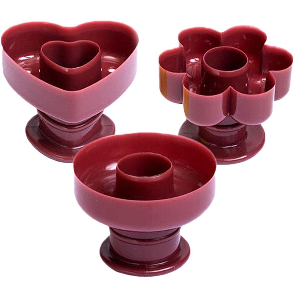 Wudaizhi 3Pcs /Lot Round Flower Heart Pp Donut Baking Molds Cake Dessert Pastry Cutter Bakeware Tools Doughnut Cake Maker