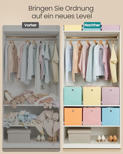 SONGMICS Aufbewahrungsbox, 6er Set, Ordnungsboxen, Faltbox, 30 x 30 x 30 cm, Stoffbox, für Würfelregal, Organizer bunt, Aufbewahrungskorb, für Schlafzimmer, Wohnzimmer RFB230X01