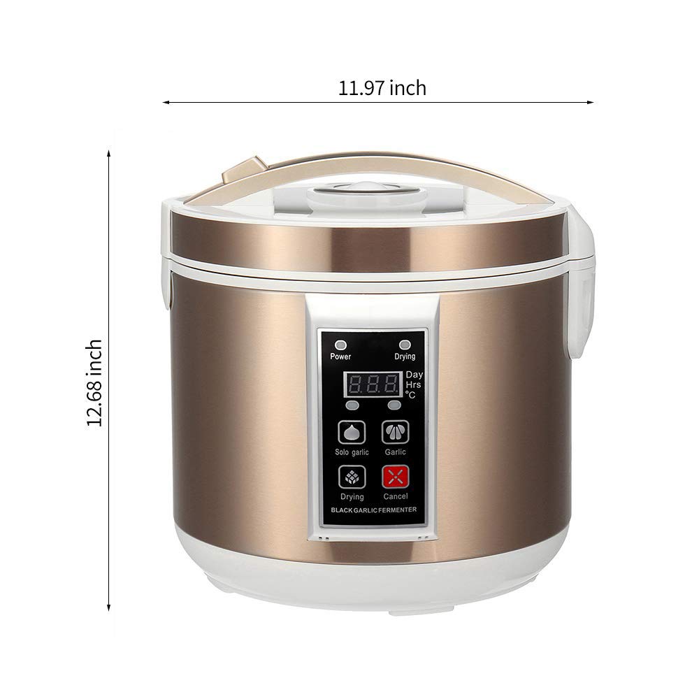 Fermentador de ajo Negro multifunción de 5/6/7,5 l, fermentador de ajo en Caja de fermentación de ajo, fermentador de ajo/natto/Kimchi/Masa/Vino/arroz, CE/FCC/CCC/PSE… (5L)