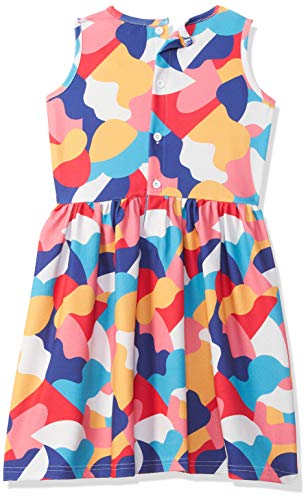 Image of Gubbarey Girl's Cotton Blend Fit and Flare Knee-Length Casual Dress (DRG2021 2020 Multi 4-5 Y) Multicolour