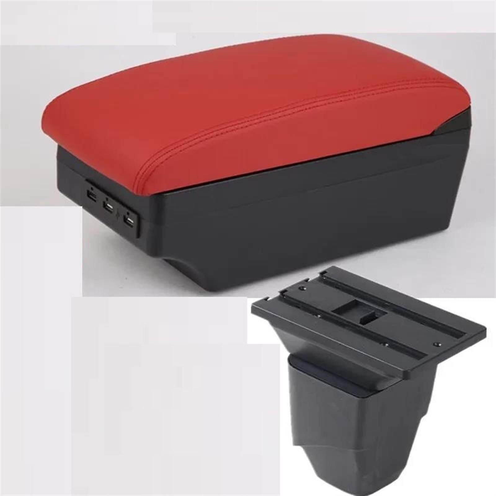 Noheeu C Red 7Usb Center Console Armrest Storage Box For 206 Car Interior Parts Modification Accessories