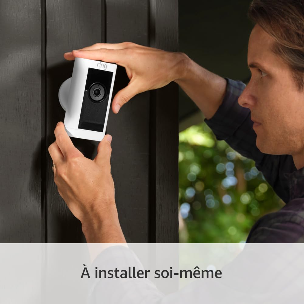 Ring Caméra extérieure Pro sans fil (Stick Up Cam Pro) | Caméra de surveillance wifi sans fil avec vidéo HDR 1080p, détection de mouvements 3D | Essai Ring Home gratuit 30 j.