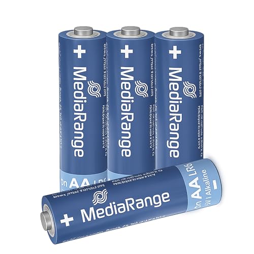 MediaRange MRBAT104 Mignon AA|LR6  Pilas alcalinas no recargables 1,5 V, AA, Color Blanco y Azul