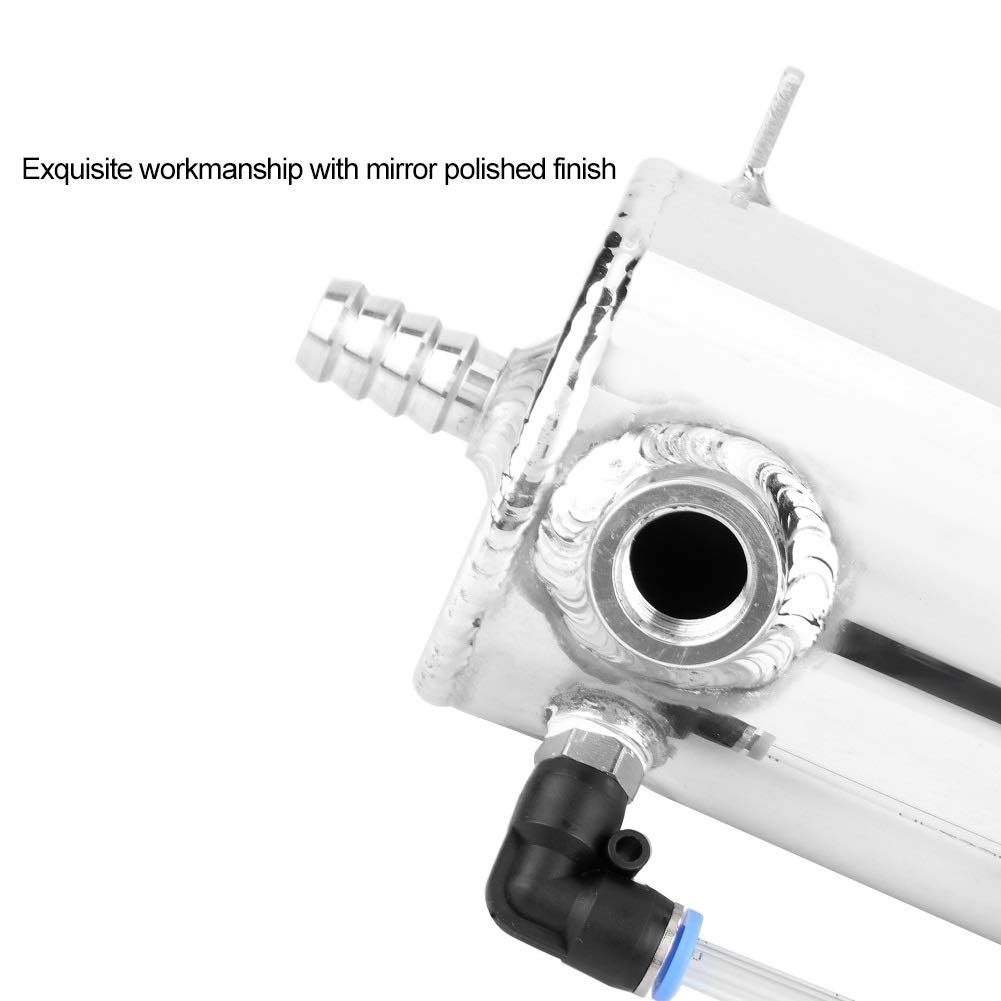 KSTE Oil Catch Can, 0.5L Universal Oil Catch Can en Alliage d'aluminium reniflard Réservoir Réservoir avec Filtre à air