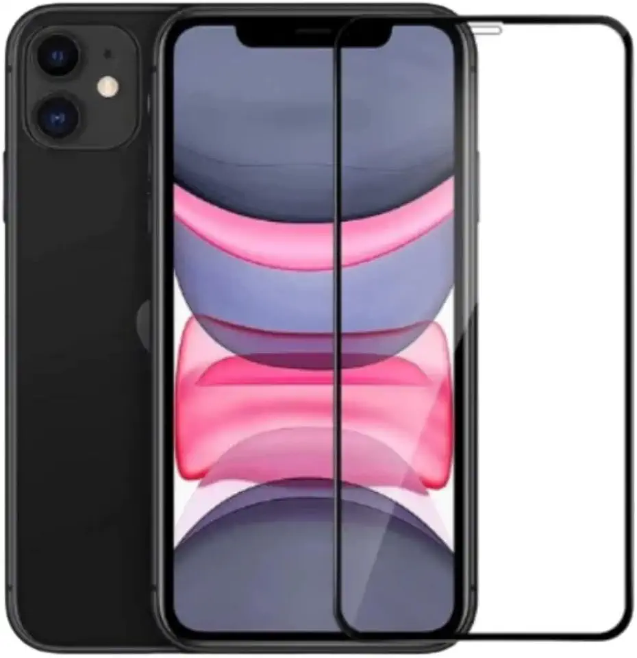 Película De Vidro 3D Tela Toda Para IPhone (IPhone 11 / XR)+Kit Instalação