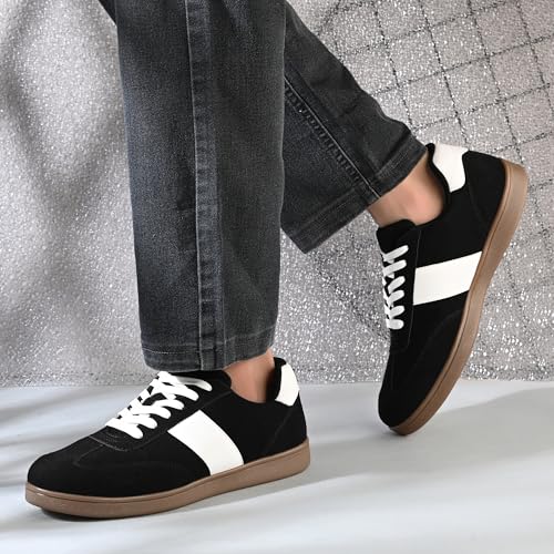 Image of Cruiser Men's Sneakers | Classic Suede Casual Shoes for Men|Trendy Retro Lace-Up Low-Top Court Shoe with Gum Sole|Perfect for Casual,College,Skating,Party,Outdoor,Walking, Travel & Everyday Wear(2665)