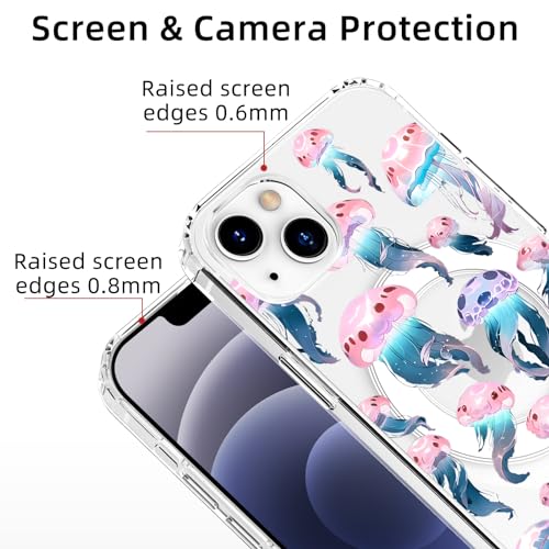 Coque iPhone 15 Plus magnétique méduse antichoc transparente et rigide - 5