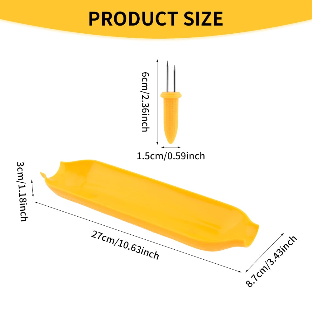 30 PCS Corn Cob Holders and Dish Set, Corn Cob Holders Corn Dishes and Butter Spreader Kits, Includes 20 Corn Cob Holders 8 Corn Dishes and 2 Butter Spreaders for Butter Corn