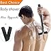 Back Shaver Back Hair Removal - Stretchable Long Handle Back Hair Razor - Includes 2 Replacement Safety Blades - Best Body Grooming Kit - Personal Painless Body Hair Trimmer for Men Women