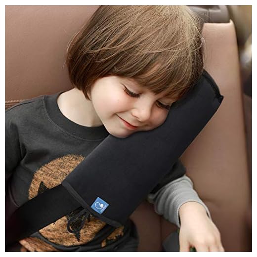 COOLBEBE Seat Belt Pillow for Kids, Extra Soft Support Travel Pillow for Head Neck and Shoulder in Car, Universal Carseat Strap Cushion Pads for Childs Baby People Adults, Black