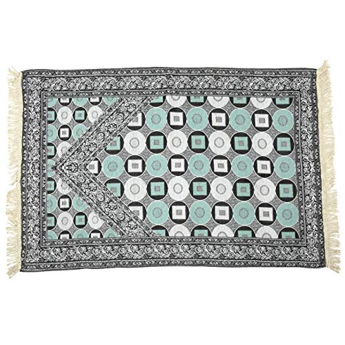 Oumefar Muslim Prayer Mat Prayer Blanket Cotton Muslim Prayer Blanket Portable for Home Bedroom Decoration(Gray)