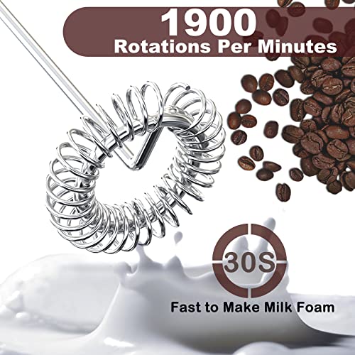 Espumador de leche de mano con pilas batidor eléctrico de espuma para café, café con leche, capuchino, chocolate… - Imagen 6