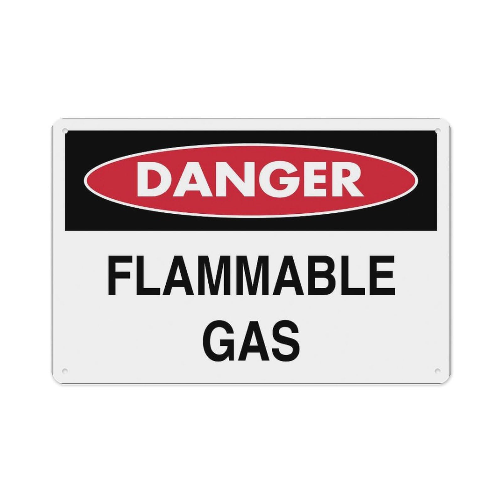 peiyeety Danger Flammable Gas Sign Aluminum Tin Warning Signs for Home Outdoor Garden 12X16 Inches