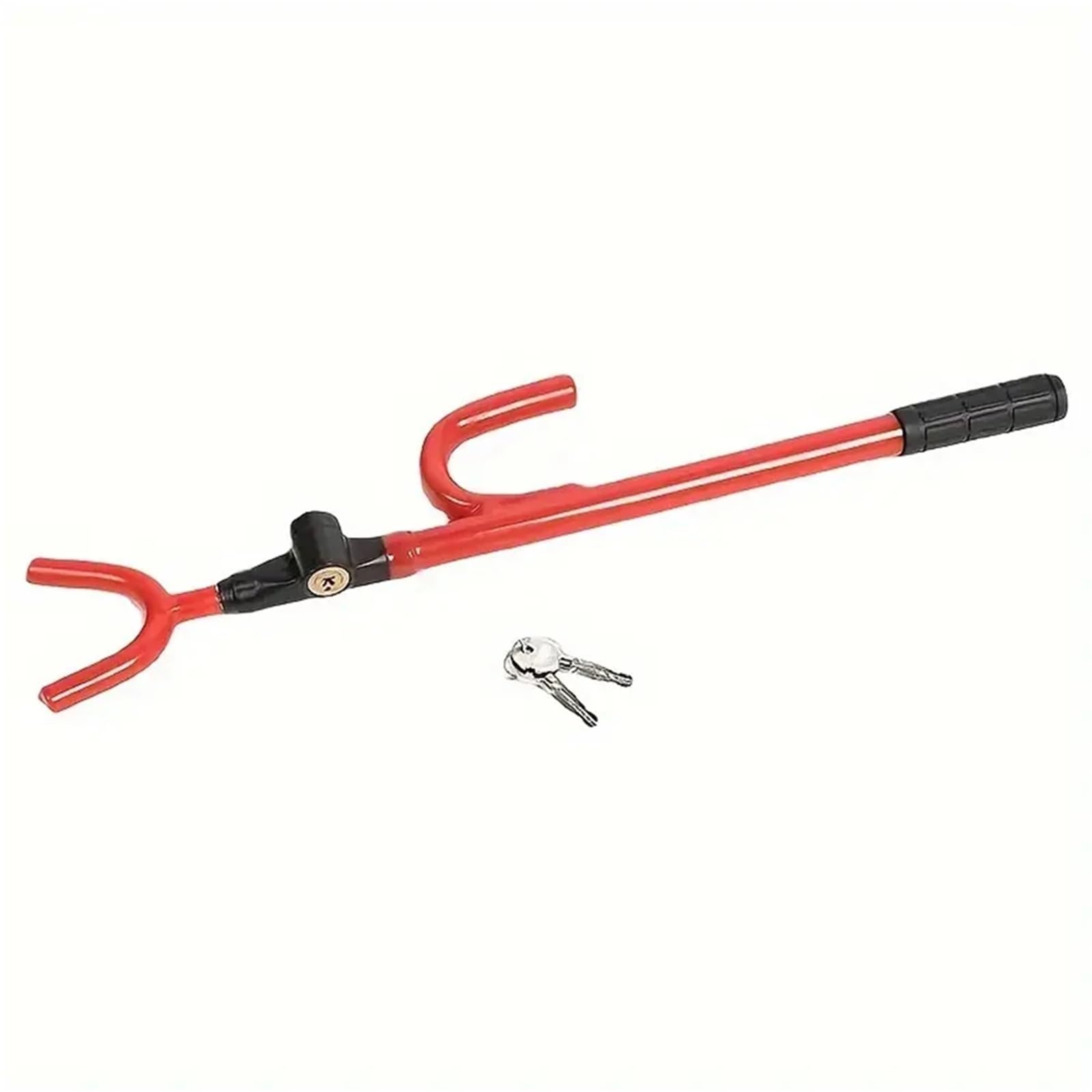 Cvndts One Color Steering Wheel Lock Heavy-Duty Security Car Lock Anti-Theft Device Telescopic Steering Wheel U-Shaped Adjustable Retractable Seat Belt Lock