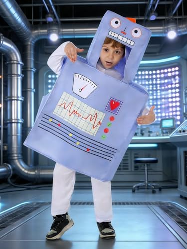 Disfraz de robot unisex para niños 7-10 años miniatura 5