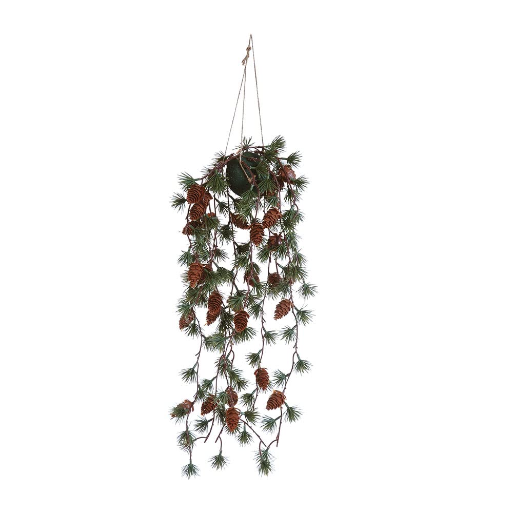 FloristryWarehouse Hanging Pine Fronds With Cones and Ball Decoration 65cm/25 Inches