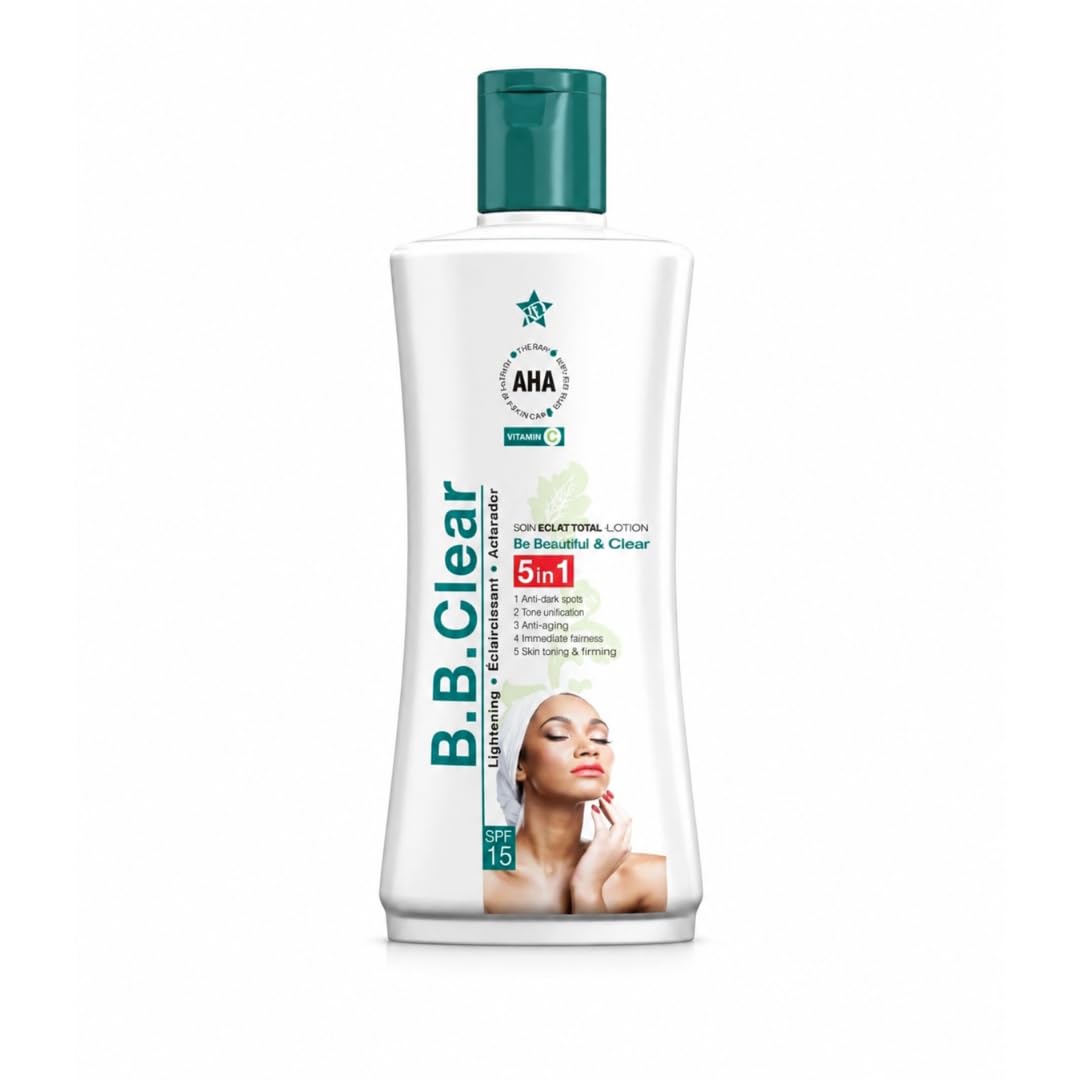 B.B. Clear Lotion - Be Beautiful & Clear - Lotion 300 ml - With Vitamin C & AHA – Brightening Face Serum for Dark Spots, Uneven Skin Tone & Dull Skin – Facial Lotion – 300 ml