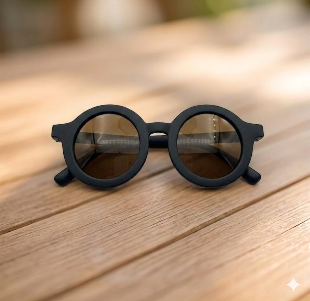 BABY RC BLACK,Round Sunglasses, Black Frame, Retro Style, Tinted Lenses, Unisex Eyewear-picture-41
