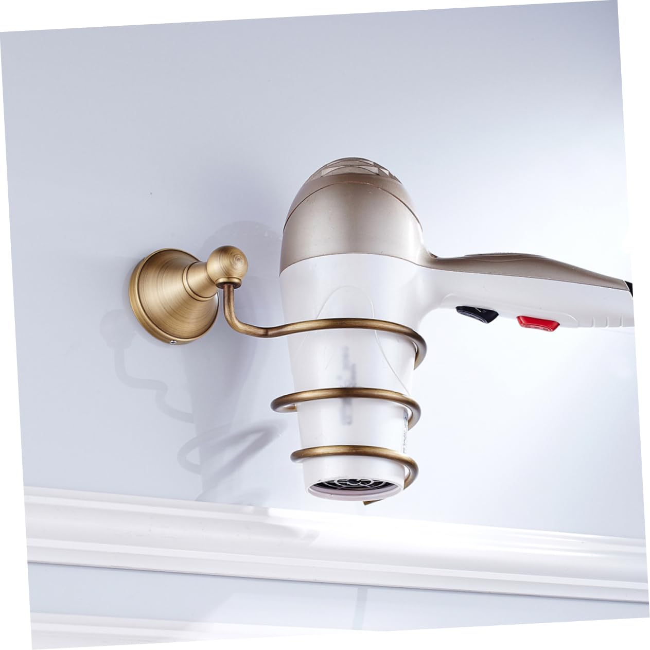 FOMIYES Wall-mounted Blow Dryer Rack Modern Bathroom Hair Dryer Mount Holder Vanity