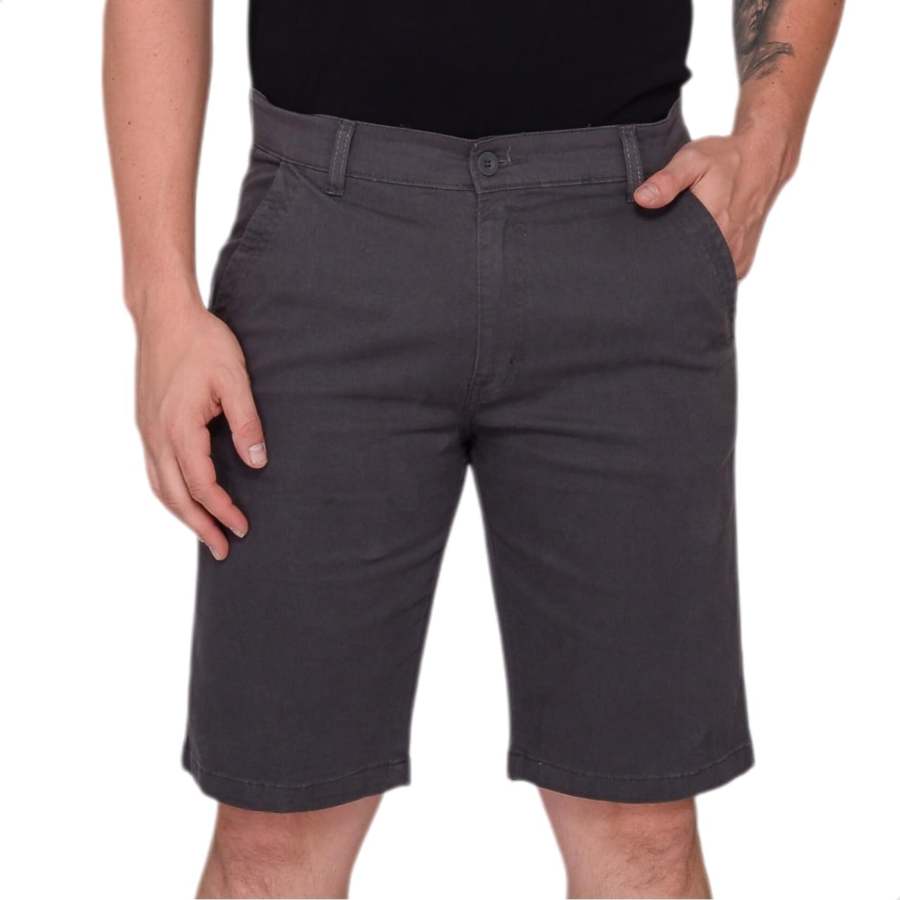 Bermuda Social Masculina Sarja Elastano Bolso Social Embutido Casual Esporte Fino