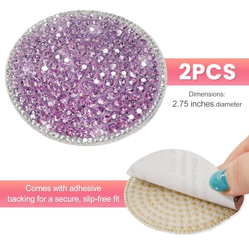 Portavasos para auto con strass, 2 piezas, 2.75 pulg miniatura 2