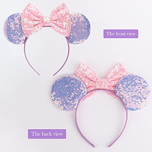 Image of DRESHOW Mouse Ears Bow Headbands Glitter Party Decoration Cosplay Costume for Women