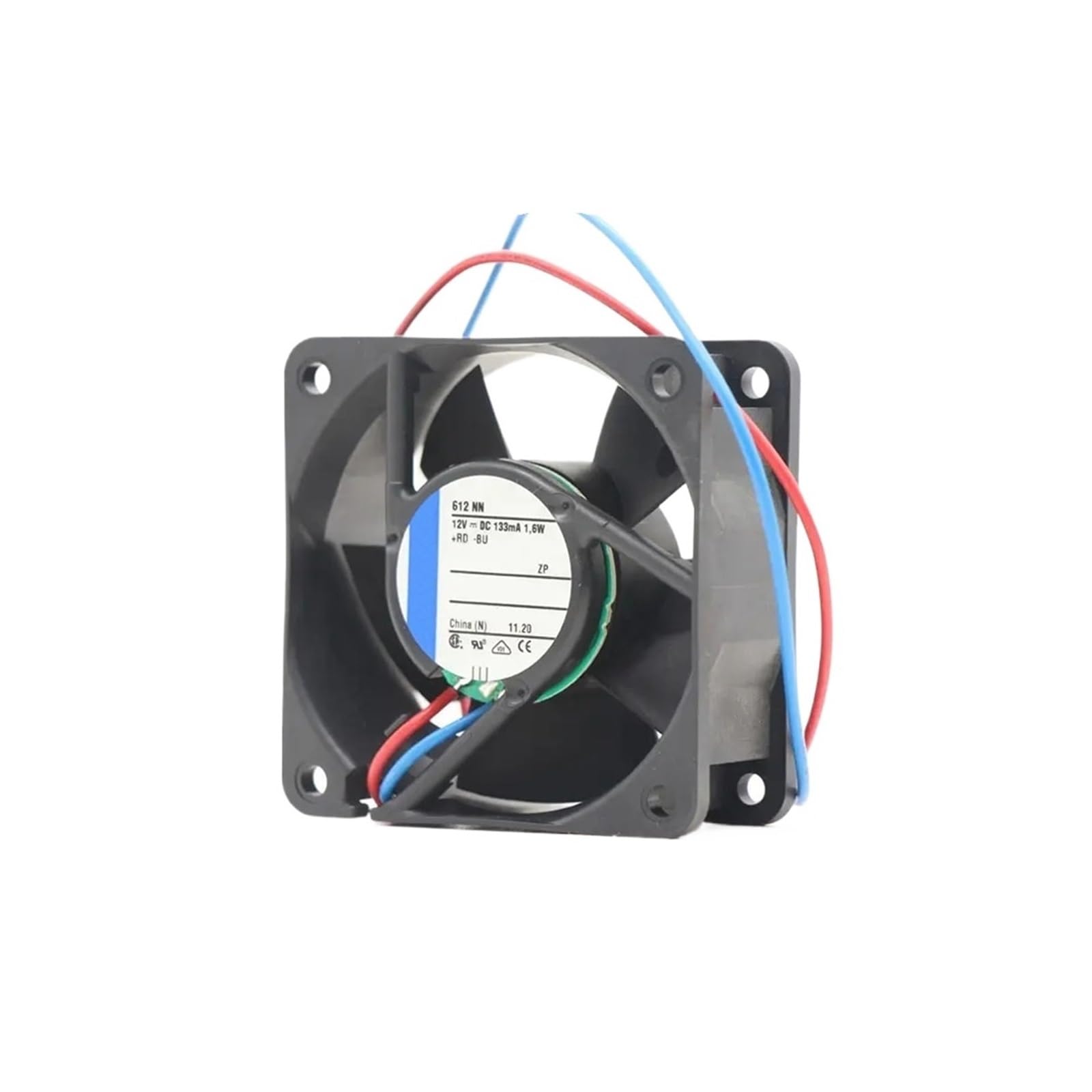 YLPWKMVZ Axial flow Case Cabinet Cooling Fan 60 * 60 * 25MM 612NN 12VDC 133mA 1.6W 40m3/h 5000RPM